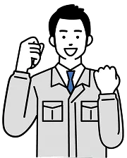 喜ぶ男性従業員